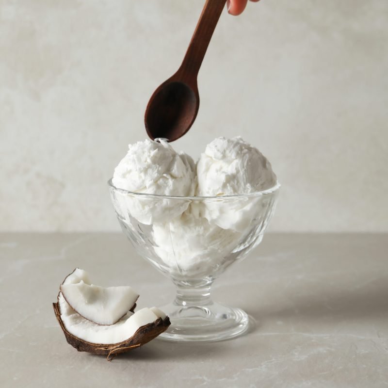 Summer dessert – ice cream, ice cream with coconut Summer dessert - ice cream, ice cream with coconut